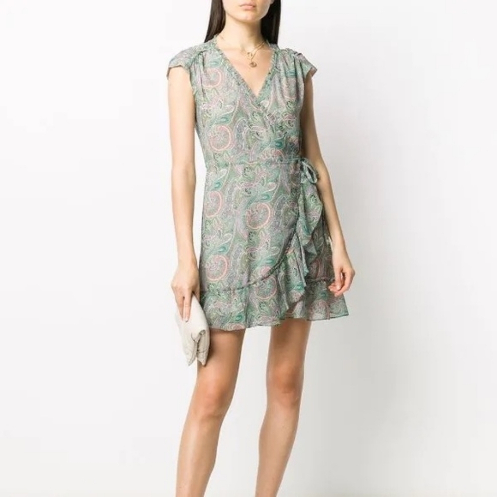 All Saints Zini Shahmina Paisley Wrap Dress Size US 2
